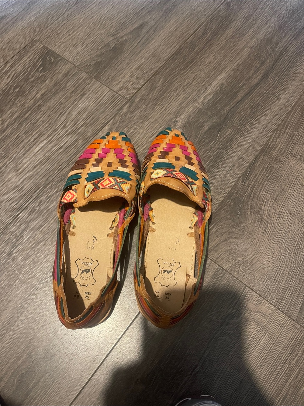 Multicolor Woven Leather Huarache Flats from Mexico